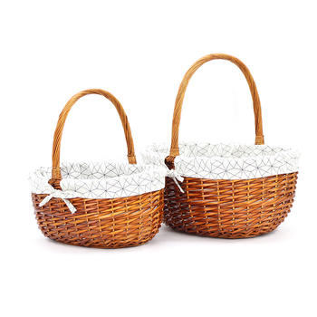 Custom Size Wicker Shopping Basket Lined