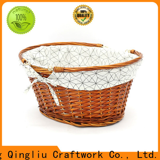 top white wicker storage baskets factory for gift