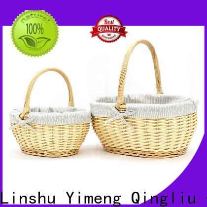 custom wicker basket with handle manufacturers for present