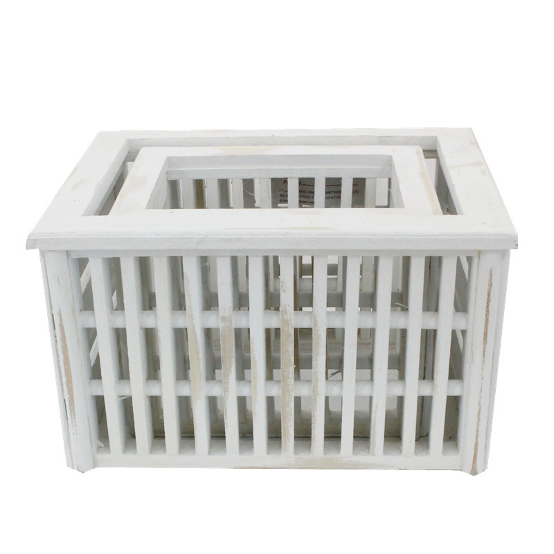 White Deep Wooden Crate