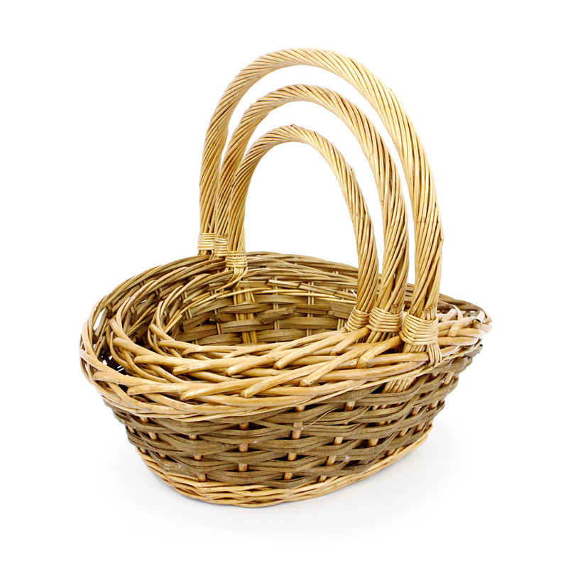 Natural Brown Wicker Flower Basket